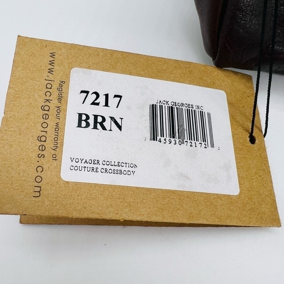 JACK GEORGES VOYAGER COLLECTION CROSSBODY BUFFALO LEATHER BAG NWT - Picture 3 of 15